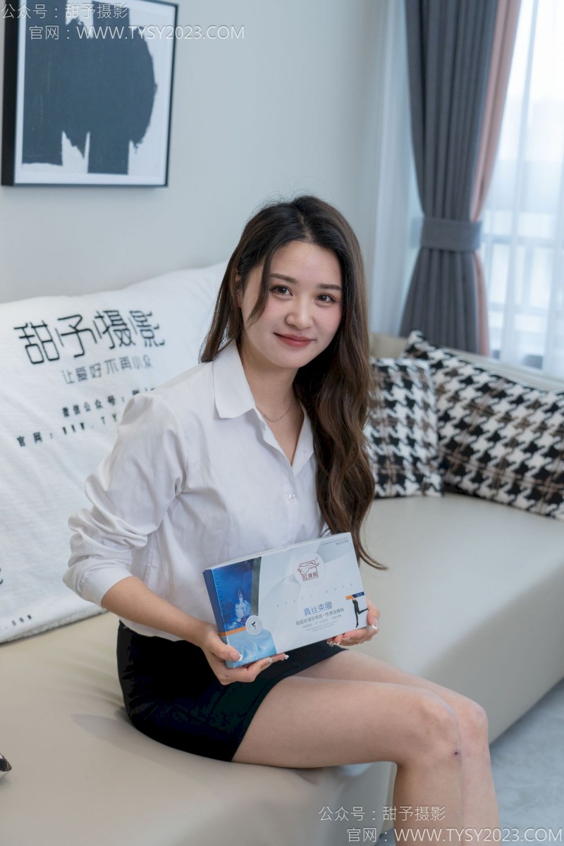 甜予摄影模特澜澜白衬衫包臀裙白领丽人系列写真-绅士社